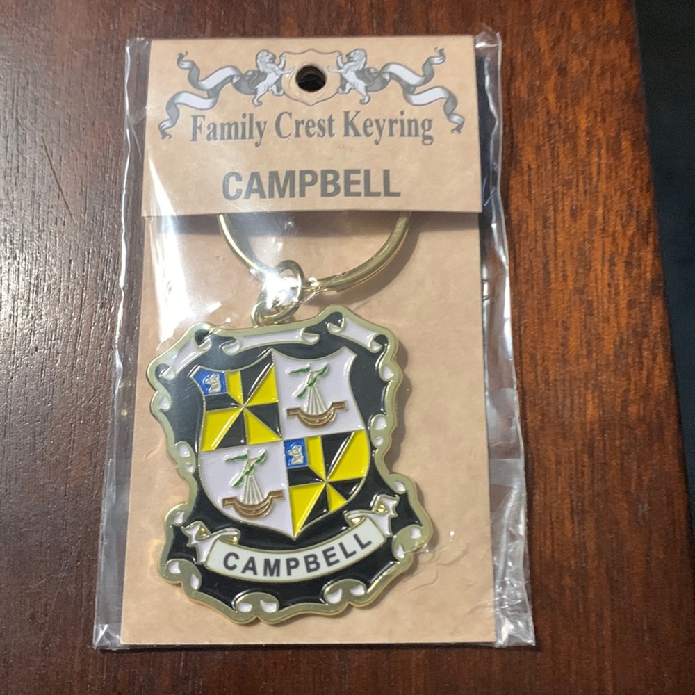 New in Package Campbell Family Crest key ring